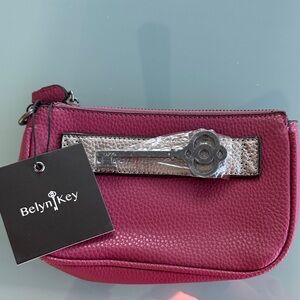 NWT Belyn Key Magenta Leather clutch bag